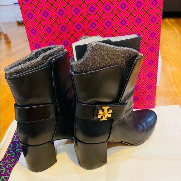 Tory Burch Kira Leather Block Heel Booties - Picture 2 of 5